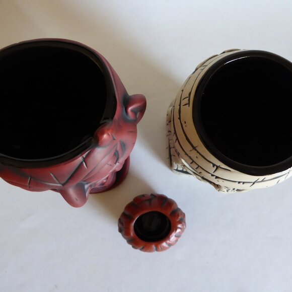 NEW 2021 TRICK OR TREAT VAMPIRE MUMMY PUMPKIN CERAMIC TIKI MUG SET + BONUS PIN - Picture 11 of 14